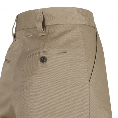 Beige Straight Trousers