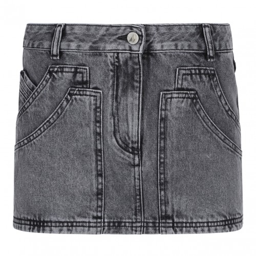 Black Denim Mini Skirt