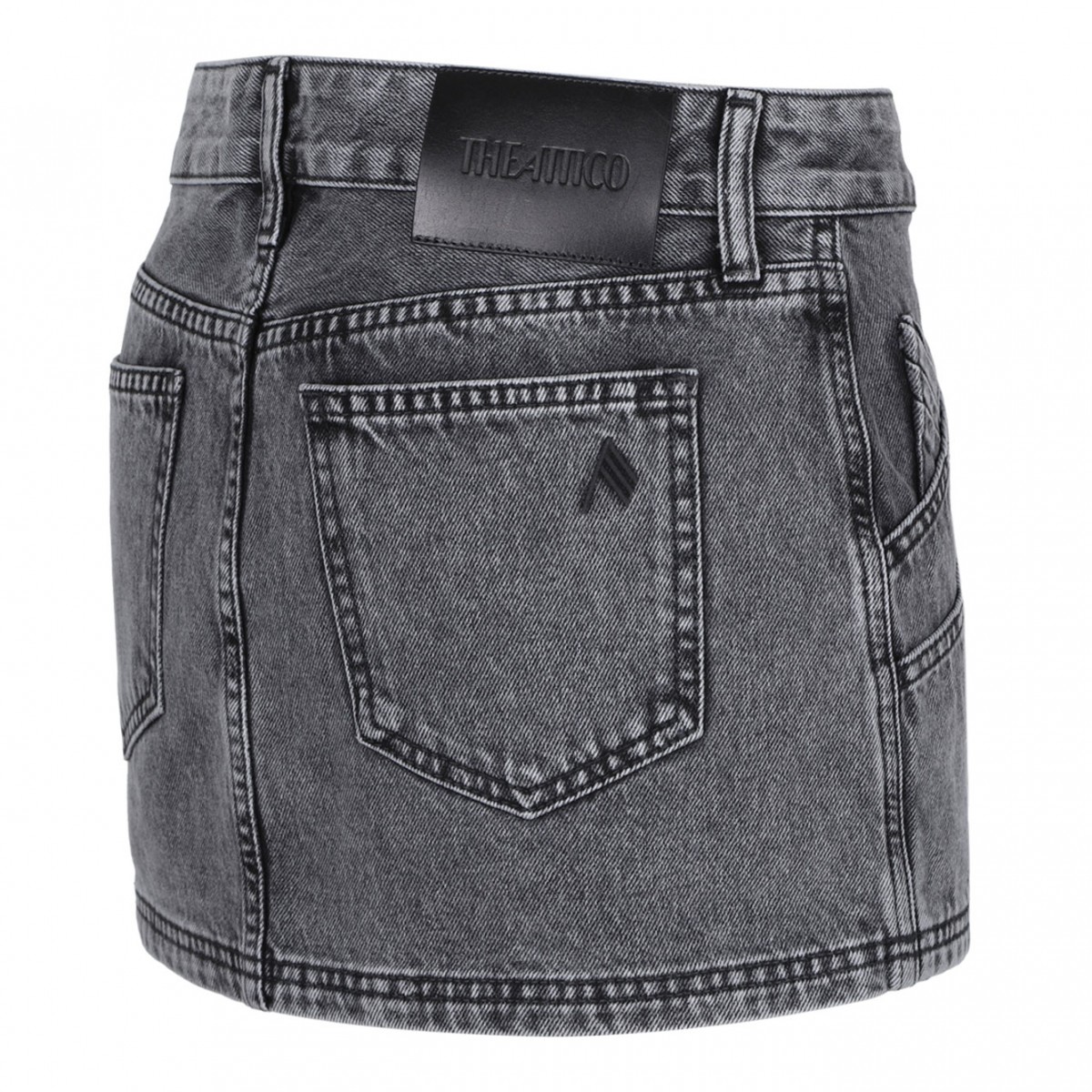 Black Denim Mini Skirt
