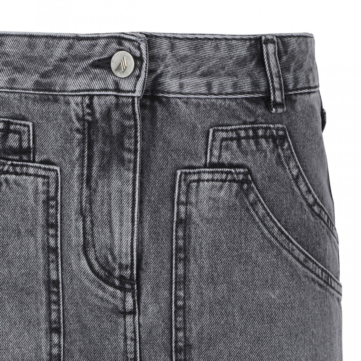 Black Denim Mini Skirt