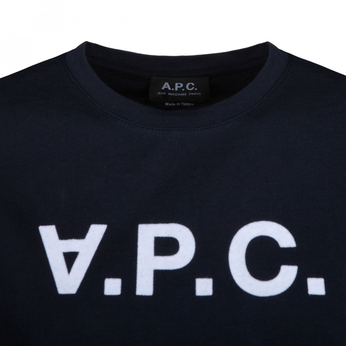 Navy Blue Logo Print T-Shirt