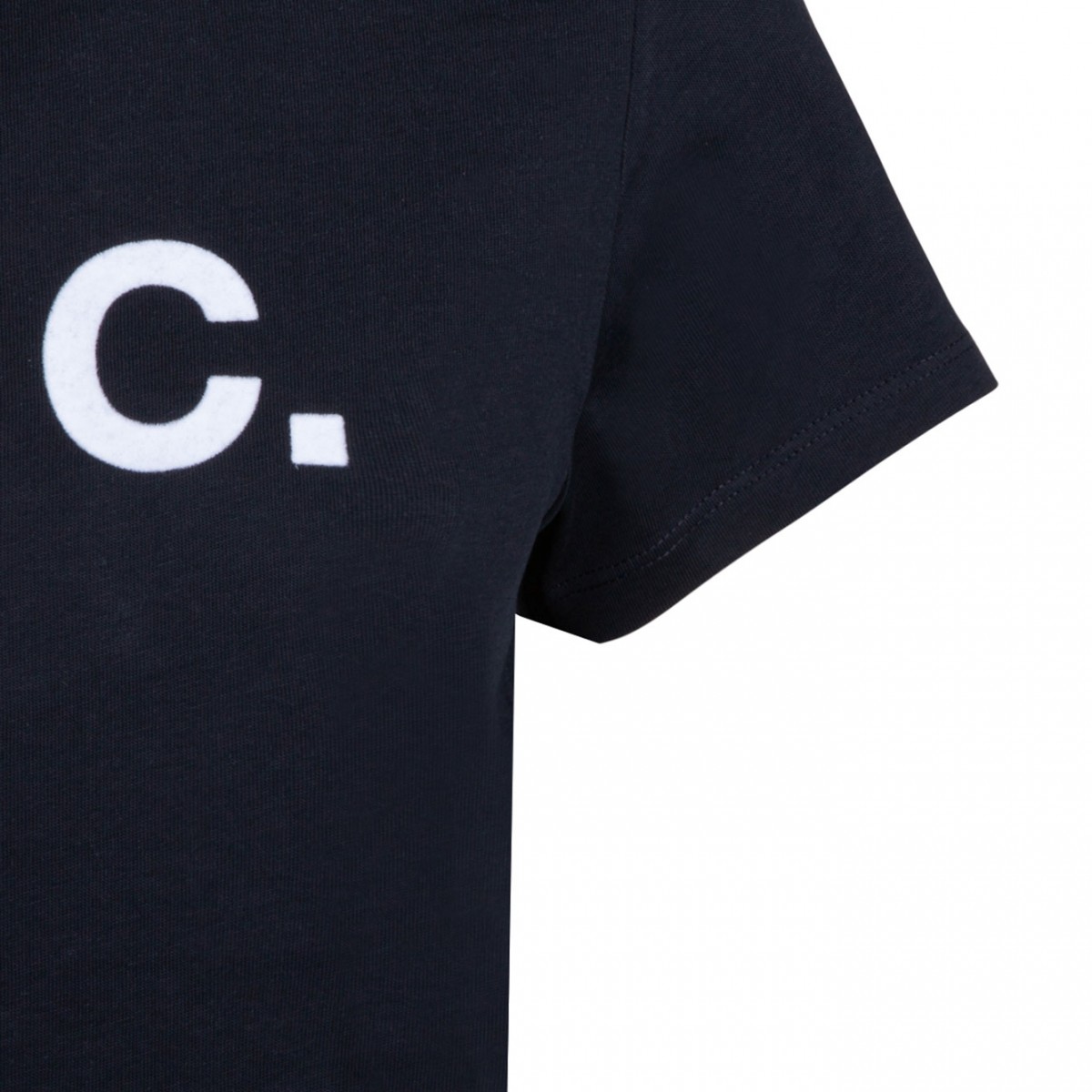 Navy Blue Logo Print T-Shirt