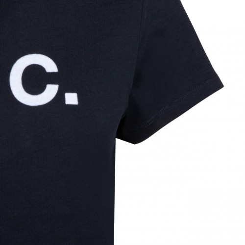 Navy Blue Logo Print T-Shirt