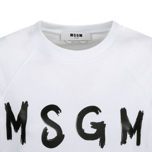 White Logo Print Sweatshirt