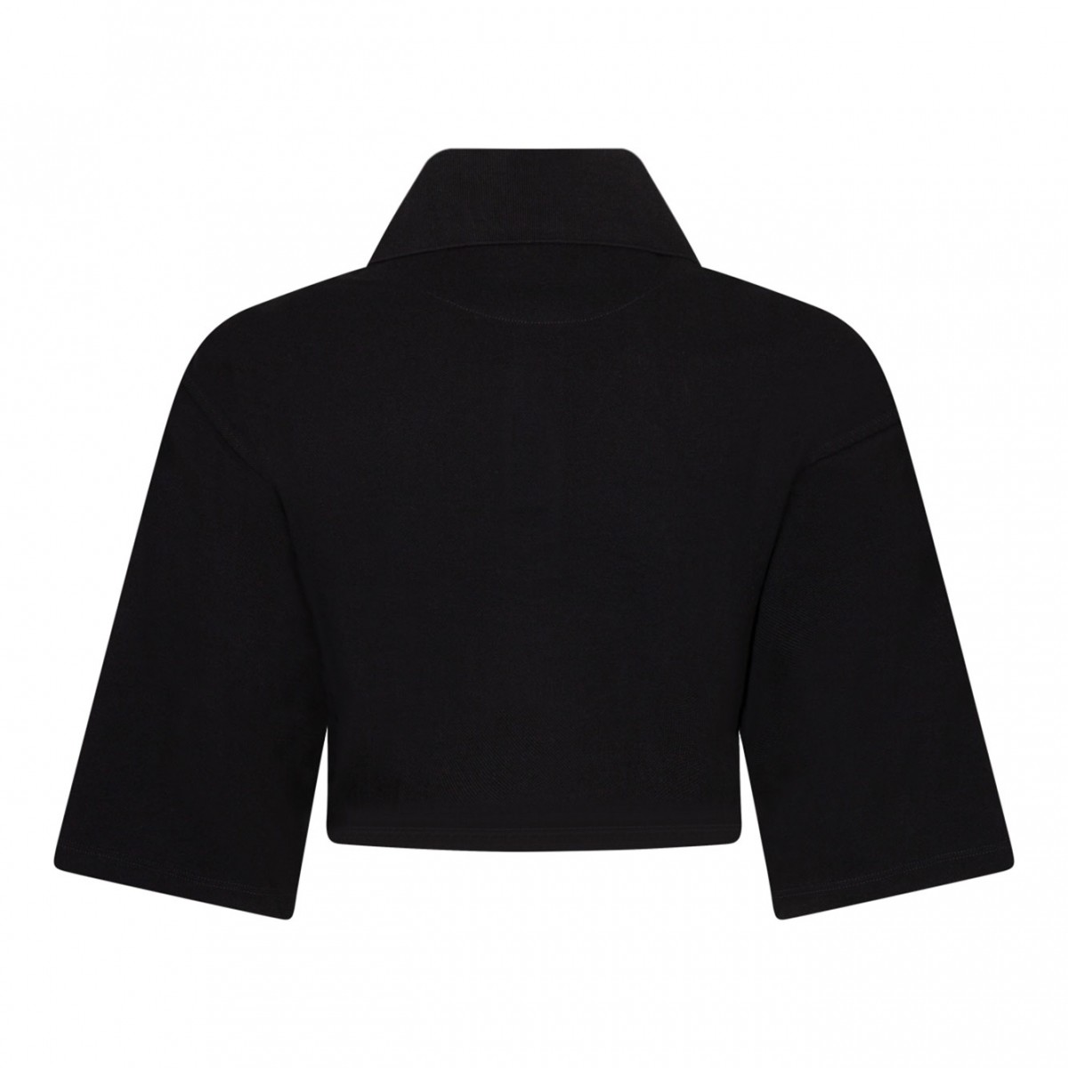 Black Cropped Polo Shirt
