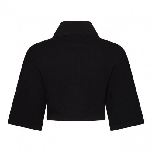 Black Cropped Polo Shirt