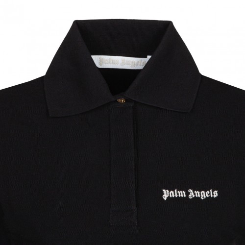 Black Cropped Polo Shirt