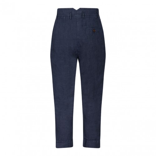 Dyed Linen Cropped Cruise Trousers