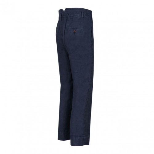 Dyed Linen Cropped Cruise Trousers