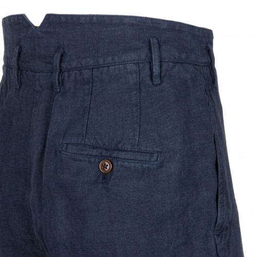 Dyed Linen Cropped Cruise Trousers