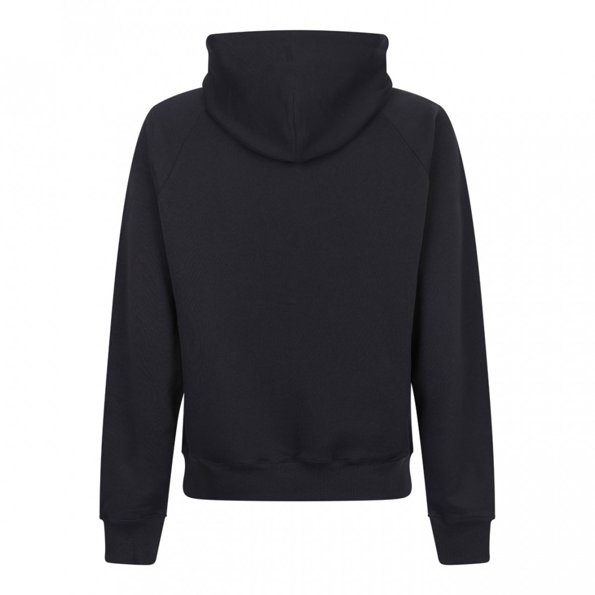 Navy Blue Logo Print Hoodie