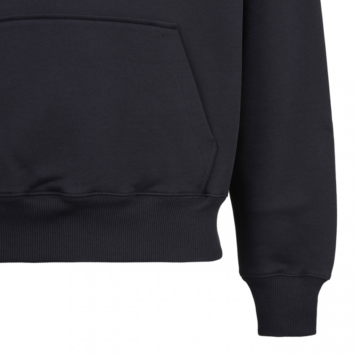 Navy Blue Logo Print Hoodie