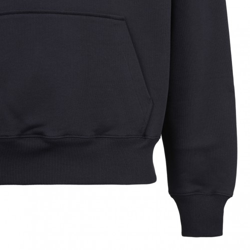 Navy Blue Logo Print Hoodie