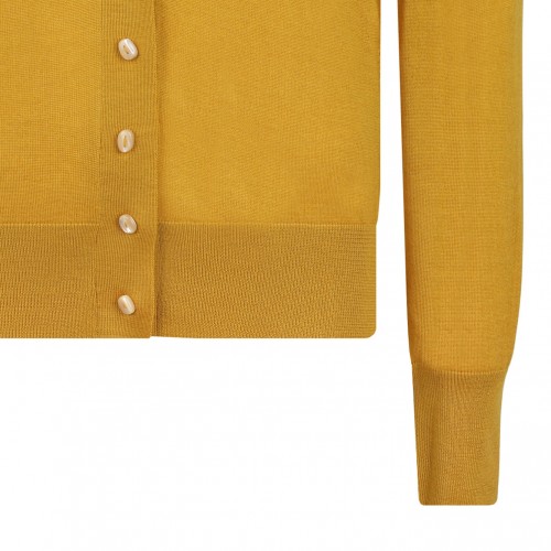 Dark Yellow Knitted Cardigan