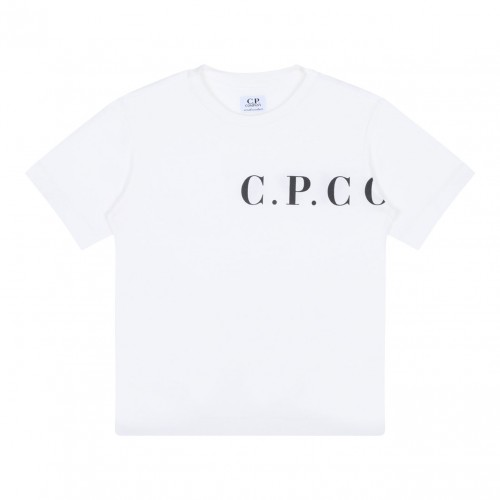 White Logo Print T-Shirt