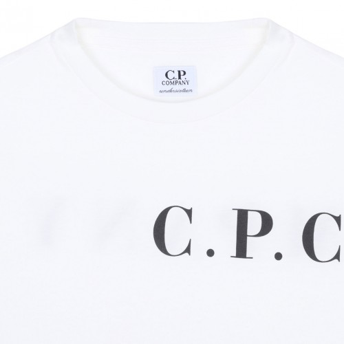 White Logo Print T-Shirt