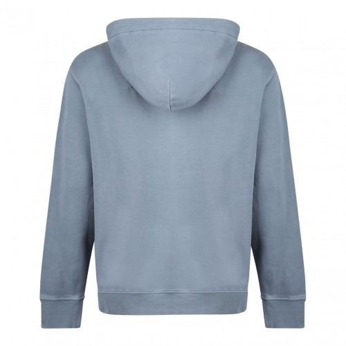 Light Blue Logo Embroidered Hoodie 2