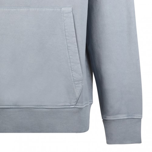 Light Blue Logo Embroidered Hoodie