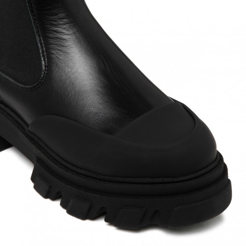 Black Leather Knee Length Boots