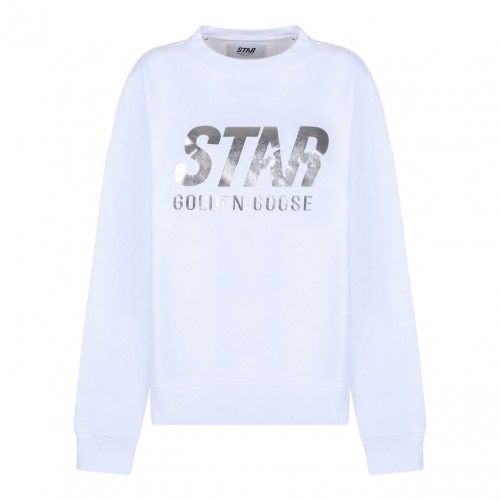White Logo Print Sweatshirt