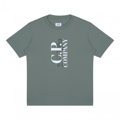 Military Green Logo Print T-Shirt