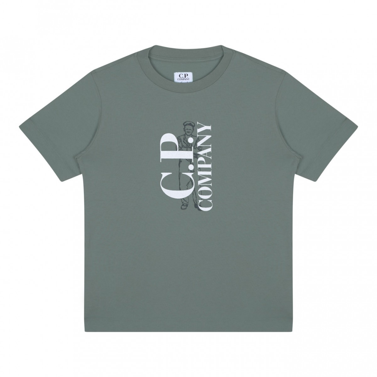 Military Green Logo Print T-Shirt
