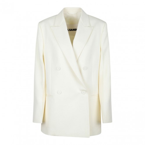 Ecru Double Breasted Blazer