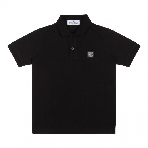 Black Logo Patch Polo Shirt