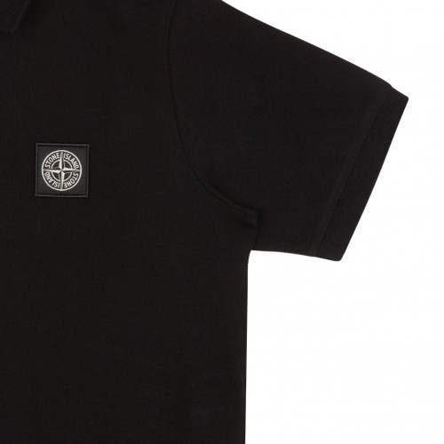 Black Logo Patch Polo Shirt