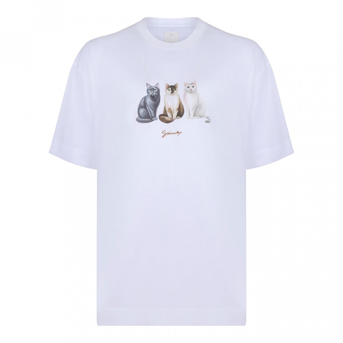 White Cats Print T-Shirt