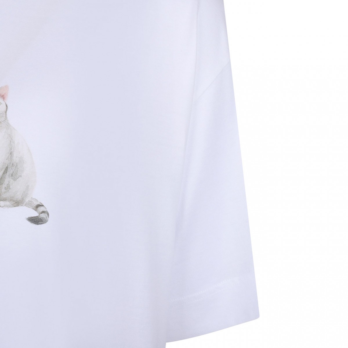 White Cats Print T-Shirt