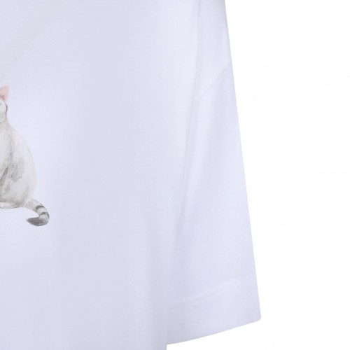 White Cats Print T-Shirt