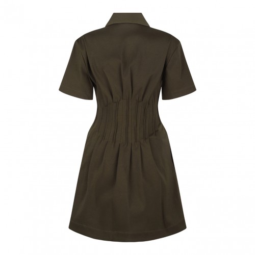 Olive Green Zip Front Dress 2