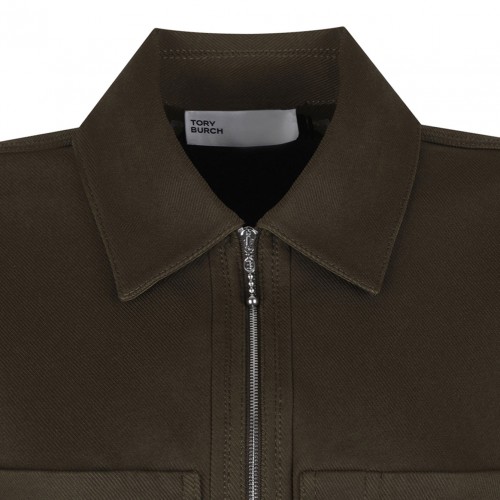 Olive Green Zip Front Dress