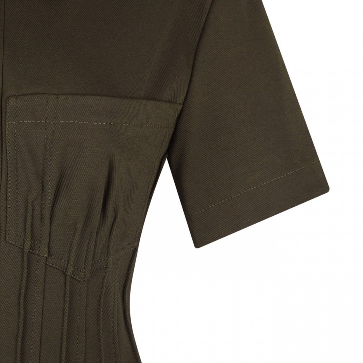 Olive Green Zip Front Dress