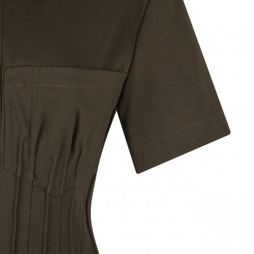 Olive Green Zip Front Dress