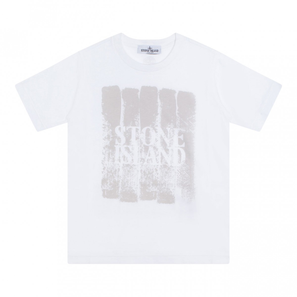 White Logo Print Cotton T-Shirt