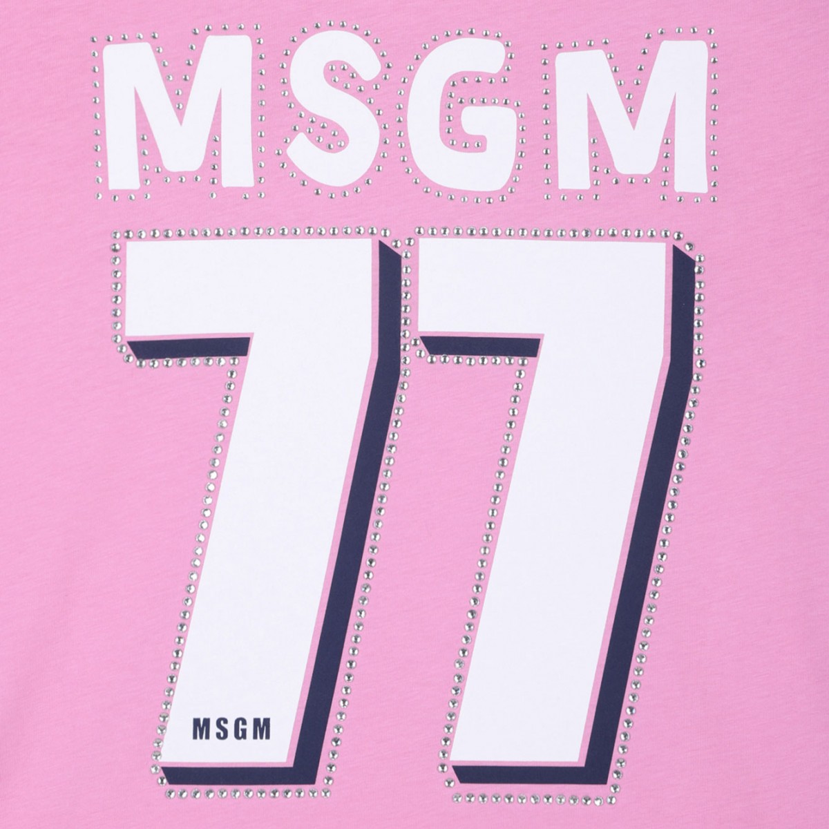 Pink and Red Crystal Embellished T-Shirt