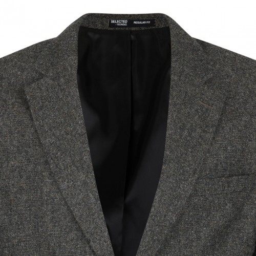 Grey Single Breasted Blazer