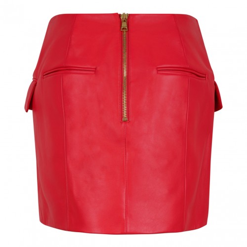 Fuchsia Leather Mini Skirt 2