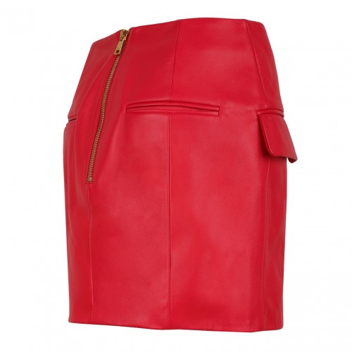 Fuchsia Leather Mini Skirt