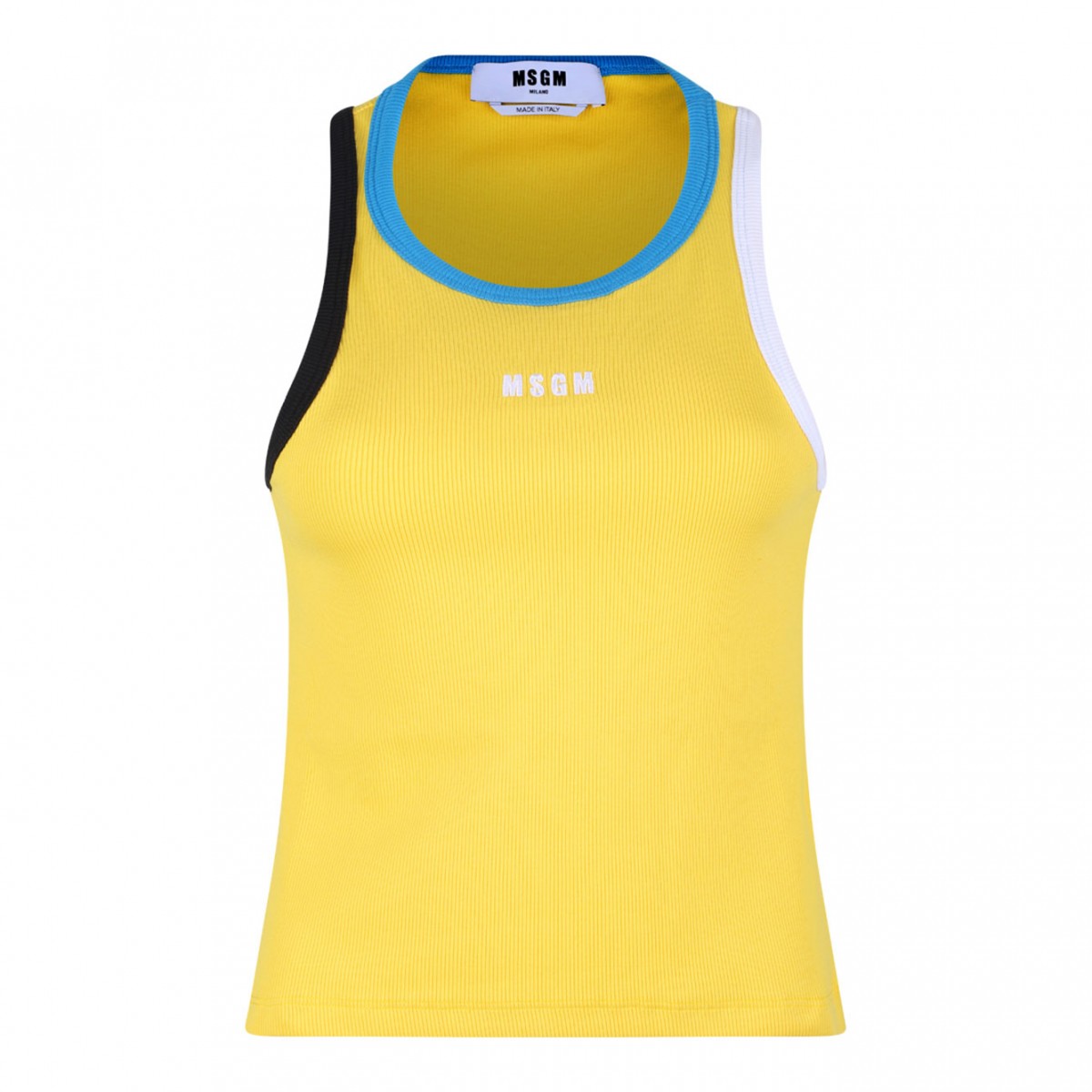Yellow Contrast Trim Tank Top