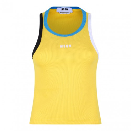 Yellow Contrast Trim Tank Top