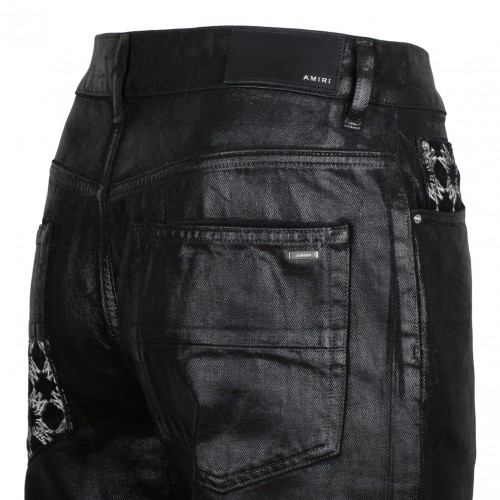 Black Distress Effect Jeans