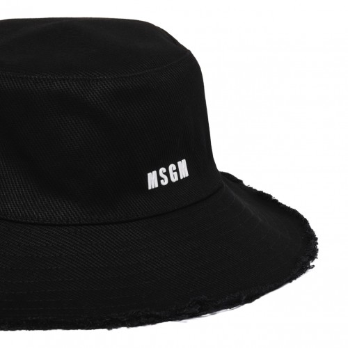Black Logo Embellished Hat