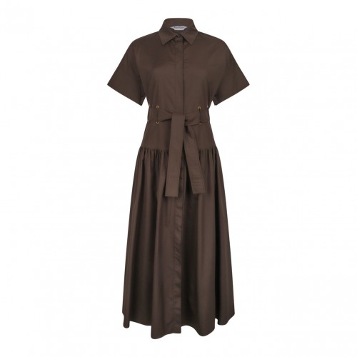 Brown Long Shirt Dress