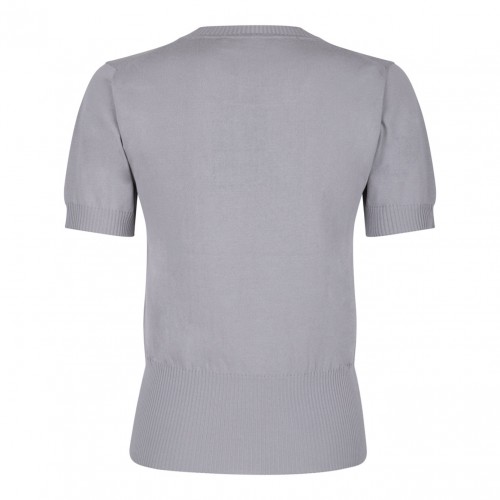 Light Grey Argyle Knit Top