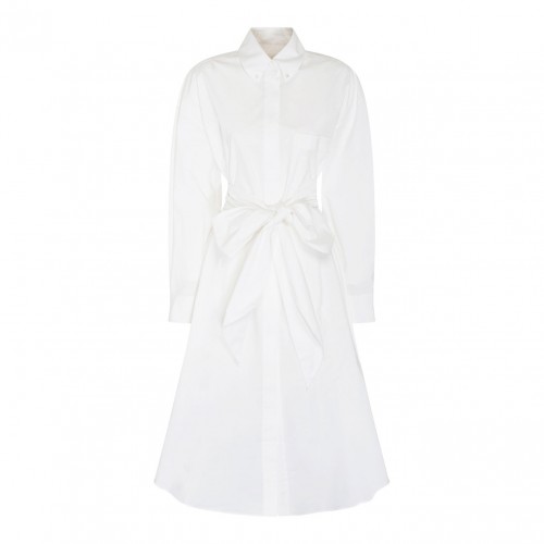 White Cotton Shirt Midi Dress