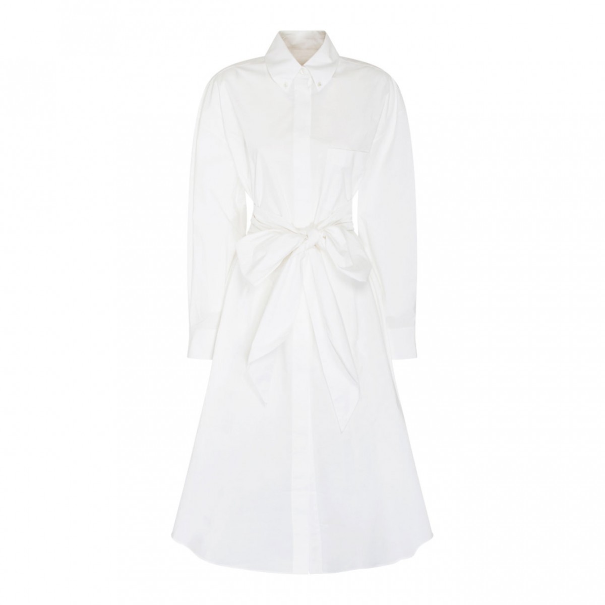 White Cotton Shirt Midi Dress