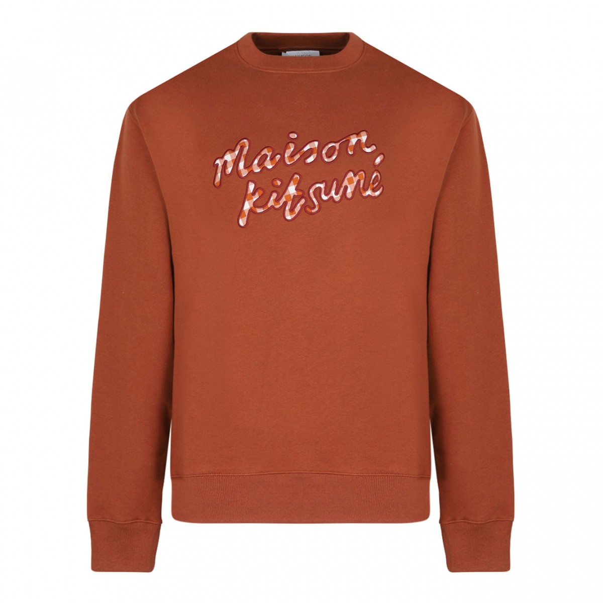 Pecan Brown Handwriting Gingham Sweatshirt